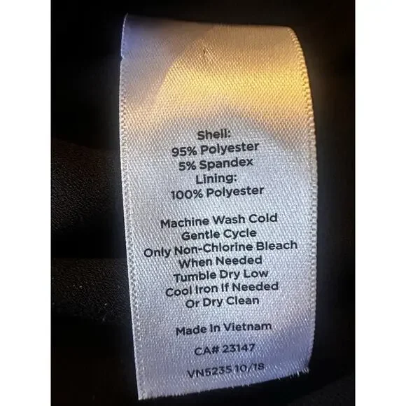 Talbots Size 16 Dress Belted Black Long Sleeve Office Church Party Stretch - Picture 12 of 12